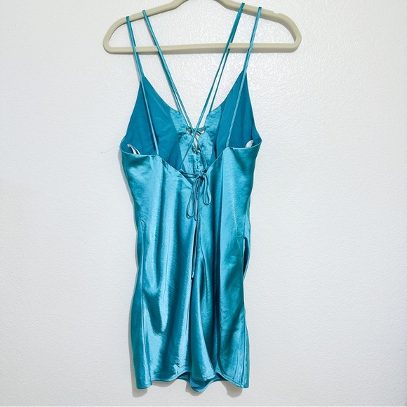 Lovers + Friends Ariadna Mini Dress in Teal Blue Size S - Picture 6 of 8